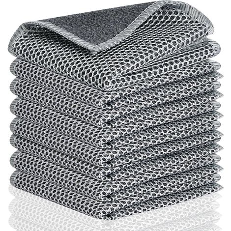 Lot de 8 tampons à récurer en aluminium, chiffons de nettoyage réutilisables (double couche), chiffons de nettoyage multi-usages pour fils métalliques, chiffons de cuisine (20 x 20 cm) (1/5)