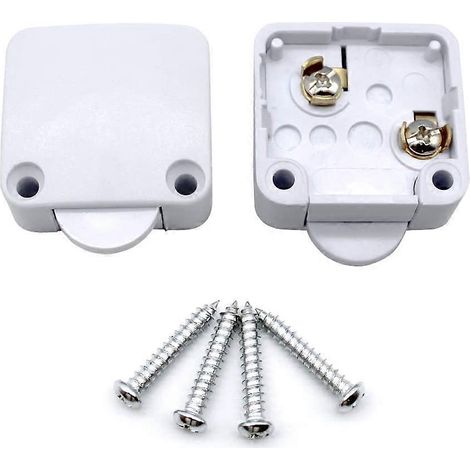 Interrupteurs de porte de placard (lot de 2), interrupteur d'éclairage, interrupteur automatique pour placards, blanc (1/5)