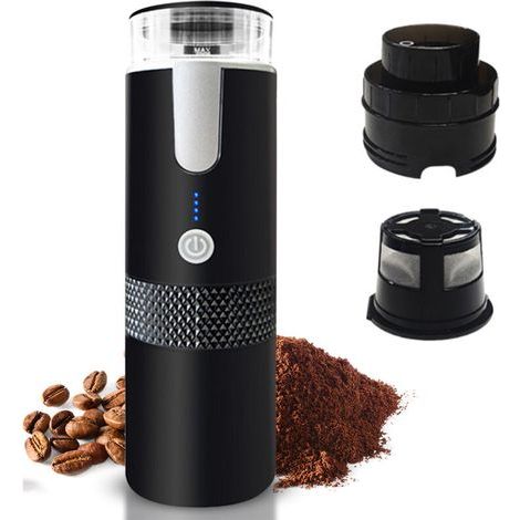 Machine à café expresso électrique portable 170 ml, batterie rechargeable 1200 mAh pour camping, voyage, voiture, randonnée, bureau (sans fonction chauffage) (1/4)