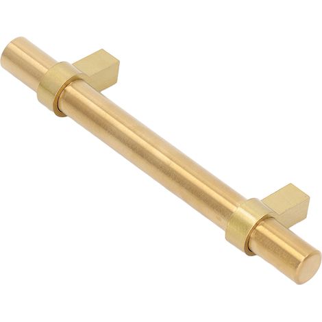 Set mit 10 hohlen, goldfarbenen Edelstahlgriffen, 14 mm Durchmesser, für Küchenschubladen, quadratisch, 96 mm Lochabstand (1/5)