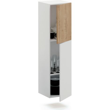 Meuble de salon coloris blanc / chêne doré - Hauteur 42 x Longueur 150 x Profondeur 40 cm - PEGANE - (1/4)