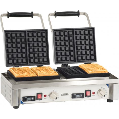 Gaufrier professionnel double - 2x(6x4) gaufres - 3200W - Casselin