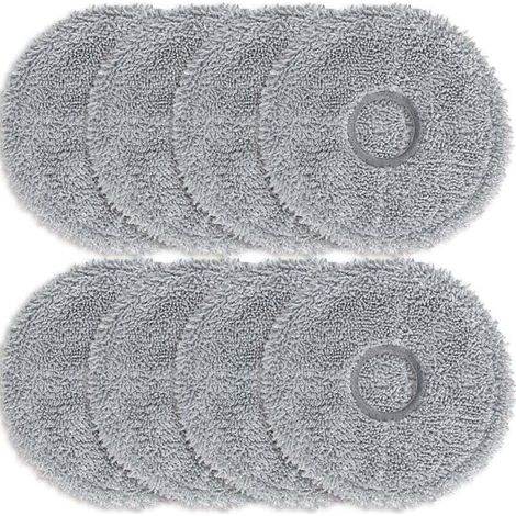 Lot de 8 lingettes microfibres gris foncé pour aspirateurs robots Dreame L10s Ultra / L10 Ultra / L20 Ultra / L10s Pro Ultra Heat / X40 Ultra Complete et Xiaomi X10+ / X20+. Accessoires de rechange. (1/4)