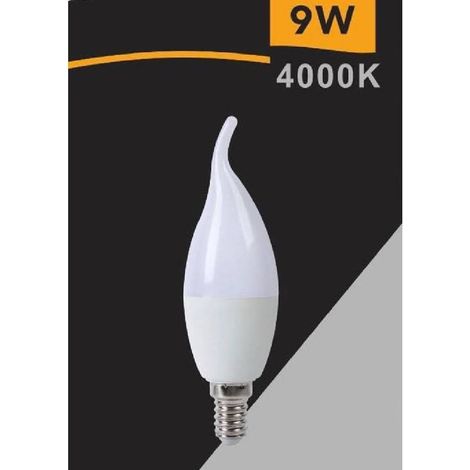 Lampadina Led E14 9watt Candela Fiamma Smd C37 Luce Naturale Calda Fredda C37-9w