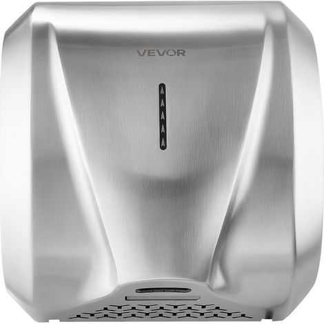 Sèche-Mains Automatique Mural Électrique 1800 W avec Filtre HEPA, Sèche-Mains pour Toilettes, Salle de Bain, Hôtel, Bureau, Restaurant et Maison, Boîtier en Acier Inoxydable Brossé (1/5)