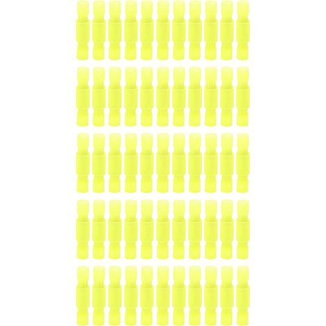 50 connecteurs nylon mâle femelle à sertir, kit de cosses isolées FRFNY MRFNY 0.5-0.75 mm² jaune, 50 pièces. (1/5)