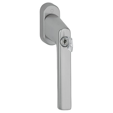 Poignée de fenêtre comdamnable à clé TBT1 Hamburg - Carré 32-42 mm - Vis M5x45 + M5x50 - Alu aspect inox - HOPPE - 11950687