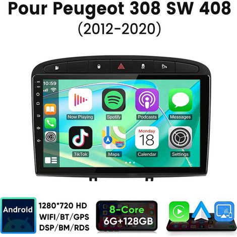9 pouces Carplay 8 cœurs Autoradio pour Peugeot 308 SW 408
(2012-20) 128G JUNSUN (1/5)