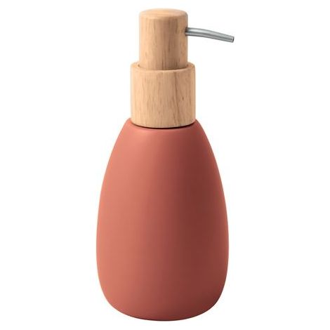 Distributeur de savon polyrésine et bois SVEN Vieux Rose Spirella