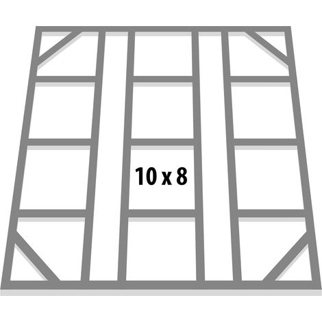Globel Industries Fundamentbodenrahmen für Gerätehäuser "Dream 108" und "Tower 108", aluminium blank, 237 x 295 cm