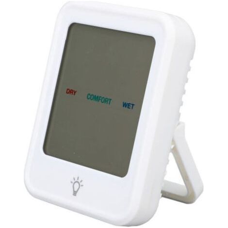 Large Indoor Electronic Thermometer Hygrometer with Comfortable Digital Display, White - (1/5)