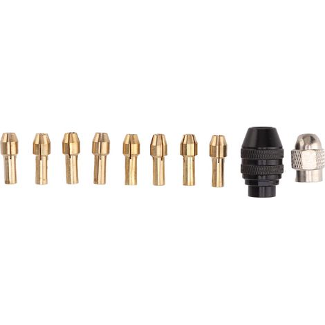 4485 Messing-Bohrfutter-Set mit 2 Muttern und 8 Buchsen für schnellen Wechsel von Rotationswerkzeugen. (1/5)