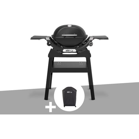 Barbecue à gaz Q 1200N noir avec pied + Housse - Weber (1/5)