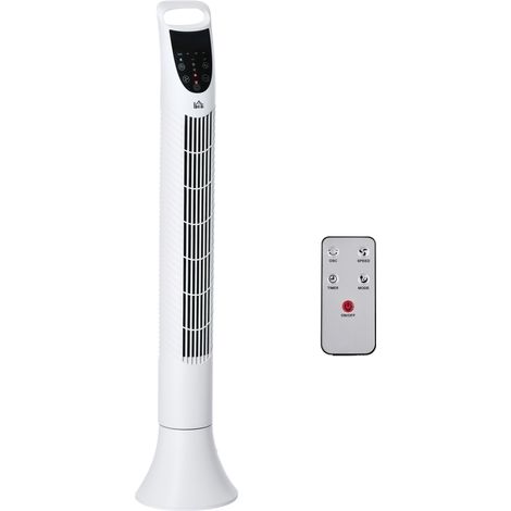 36-Inch Freestanding Tower Fan with 3 Speeds, 3 Modes, 7.5 Hour Timer, 70° Oscillation, Remote Control and LED Display, White