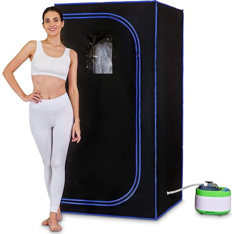 Kit de sauna portatif Tente complète de plus grande tail for Sauna, un Spa personnel, 4l, vapeur, facilite l'insomnie, Support de tuyau en acier, hammam Portbab Tente de sauna personnelle pour spa à d (1/5)