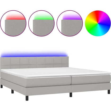 Maison Exclusive - Sommier à lattes de lit matelas LED Gris clair 200x200 cm Tissu (1/5)