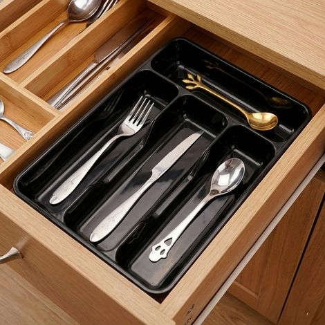 Rangement de couverts et , compartiment, tiroir bien rangé, organisateur d'ustensiles pour la cuisine (1/5)