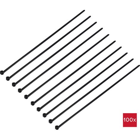 TRU COMPONENTS TC-12814192 Kabelbinder 300 mm 4.8 mm Schwarz mit Metallzunge, UV-Witterungsstabil 1