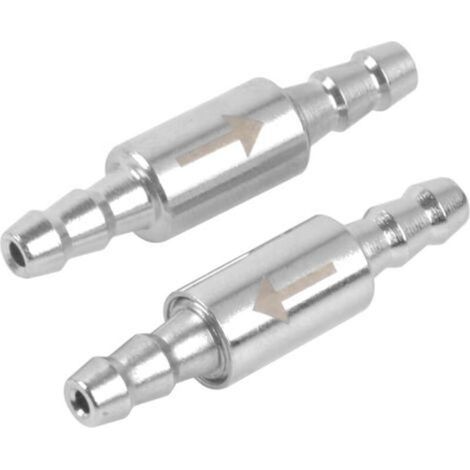 Lot de 2 clapets anti-retour en acier inoxydable pour aquarium de 3,6 mm, tuyau d'air et système de CO2, convient pour tuyaux d'air de 4 à 6 mm (1/5)