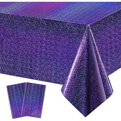 Tovaglia per feste, set da 2 pezzi, tovaglia in plastica colorata, 137 x 274 cm, tovaglia di compleanno usa e getta, rettangolare, impermeabile, per bambini, ragazzi, feste di compleanno, decorazioni (1/5)