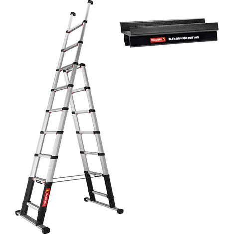Escabeau télescopique - Hauteur max. de travail 3.80m - Porte-outils - TEL-72430/9202-101