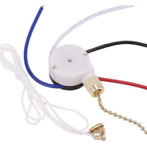 Kit d'interrupteur pour ventilateur de plafond à 3 vitesses et 4 fils, ZE-208S, interrupteur à tirette doré (1/5)