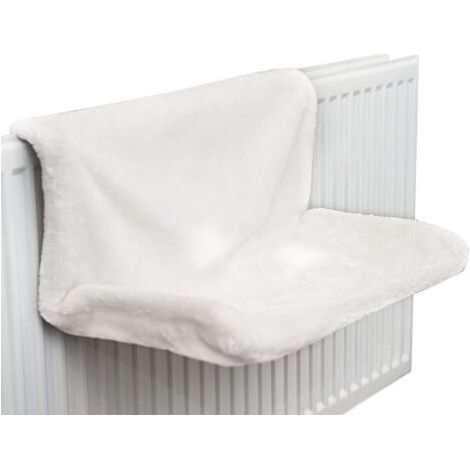 Hamac pour Chat, Confortable Hamac Chat Radiateur, Facile à Nettoyer Blanc Lit Radiateur, Laine d'agneau Lit Suspenduchat Tousradiateurs Courants,45×30cm (1/5)