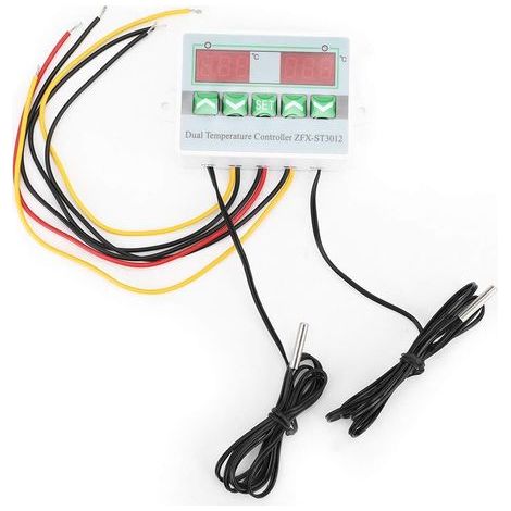 Regolatore di temperatura, termostato elettronico programmabile, doppio display digitale intelligente, sonda NTC, (uscita interruttore 24V) (1/4)