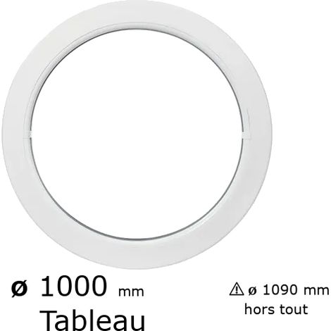 Fenêtre ronde fixe PVC vitrage clair diam. 100 cm tableau pour pose en neuf (1/3)