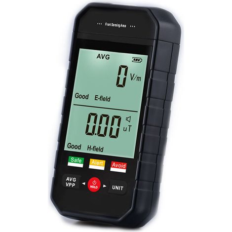Digital Nuclear Radiation Detector, Handheld Geiger Counter with 3 Color Lights for Radiation Testing (Black)