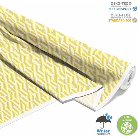 TESSUTI DECORATIVI PER ESTERNI OXFORD - motivo geometrico con strisce gialle (1/5)