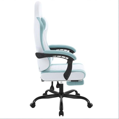 CHICFURN Silla de oficina ergonómica 70 x 70 x 127 cm de malla azul y blanca, con masaje (1/5)