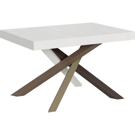 Tavolo allungabile 120/224x90 cm Volantis bianco frassino gambe multicolore 4/C