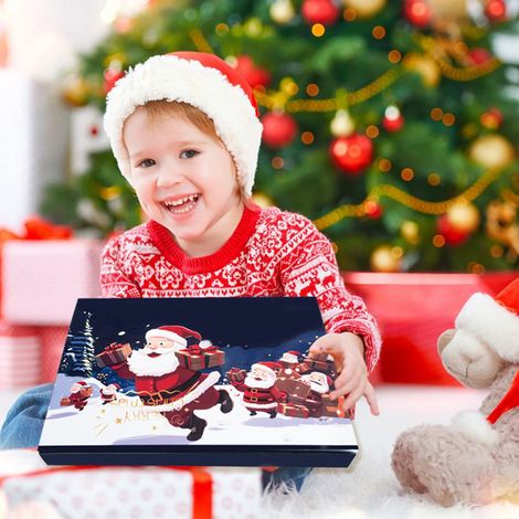 Calendrier De Lavent - Boîte À Tiroirs Tirés 24 Jours - Forme Flocon De Neige - En Carton Épais - Pour Décoration De Noël Et Activités Familiales - 1 Pièce (1/5)
