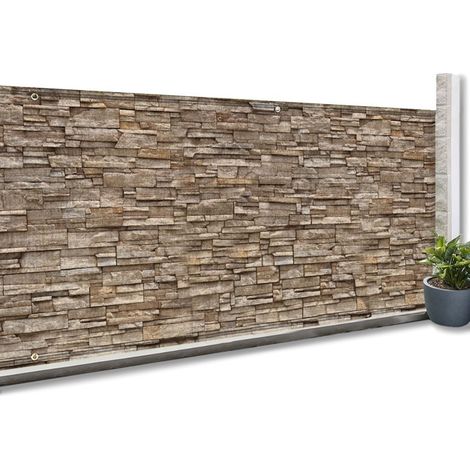 Schermo oscurante 1,5 x 10 M con motivo a pietre marroni 160 gr/m²