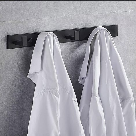Crochets droits noirs pour entrée, couloir, salle de bain ou placard (1/4)