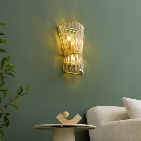 Applique chic cristal transparent et métal doré - Giova