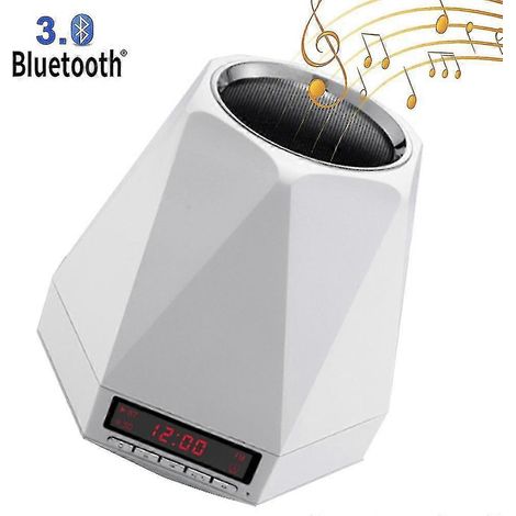 Enceinte Bluetooth lumineuse, lampe de table avec réveil, veilleuse Bluetooth, lampe de chevet colorée avec lecteur de musique pour enfants, fêtes, chambre (1/3)