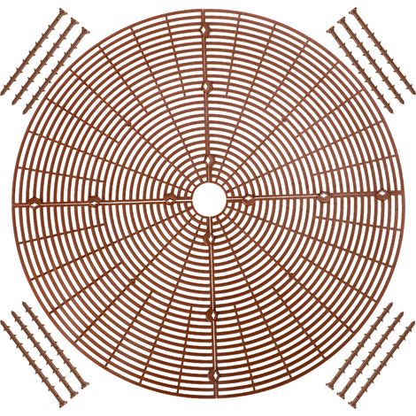Protecteur de Pots [4 Grilles + 8 Boulons] PP Diamètre 18/30/52cm Marron Anti Pets-Griffes Sécurité Plantes - Lot 1 Couverture (1/5)