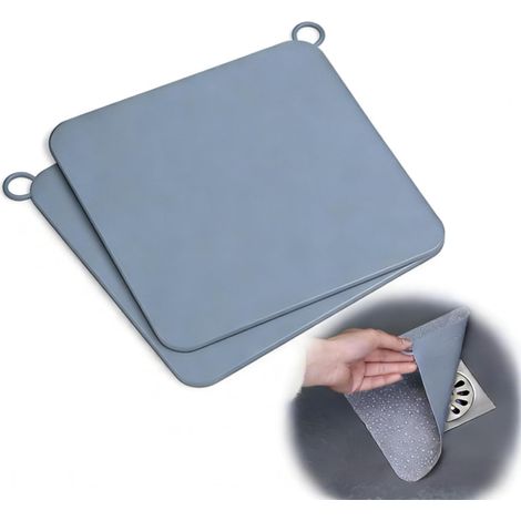 2 Pièces Bouchon De Vidange en Silicone, 20 × 20 Cm Bouchon Douche Anti Odeur, Bouchon Anti-Odeurs pour Douche, Cuisine, Salle De Bain, Toilettes, Protection Contre Les Mauvaises Odeurs(Gris) (1/5)