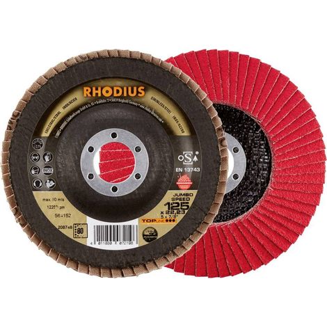 Disco flap Rhodius jumbo speed 125 mm grano 80 pack 5