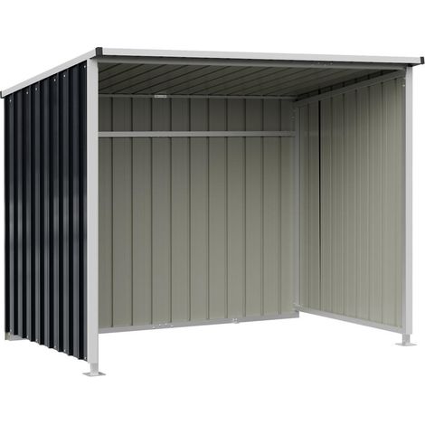 Stocker et Protéger vos Équipements Abri Jardin Métal 2,5m² Toit Incliné et Structure Renforcée Gris (1/4)