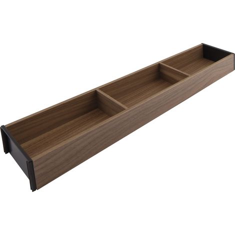 BLUM AMBIA-LINE Schubkastenrahmen mit Boden schmal 100mm, NL600mm, Tennessee Nuss