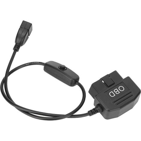 Connecteur universel chargeur OBD2 mâle 16 broches, câble adaptateur USB alimentation 18,9 pouces, prise de diagnostic auto, câble de charge pour véhicule. (1/4)