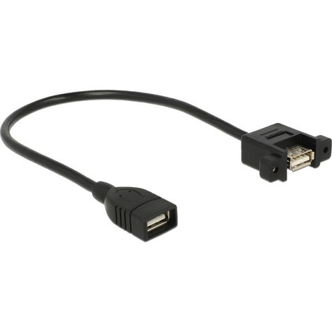 Delock USB-Kabel USB 2.0 USB-A Buchse, USB-A Buchse 0.25 m Schwarz 85105
