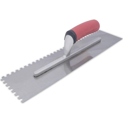Spatola dentata Marshalltown, tacca: SQ-6x6x6x6 mm con impugnatura morbida, in acciaio, per piastrellisti, dimensioni: 279x114 mm