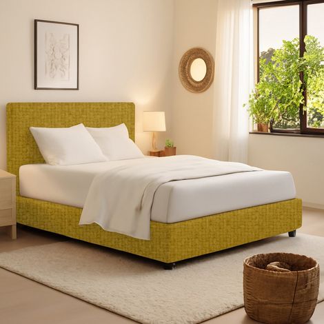 Letto Singolo Rugby, Sfoderabile, Contenitore Made in Italy, Giallo Ocra (1/5)