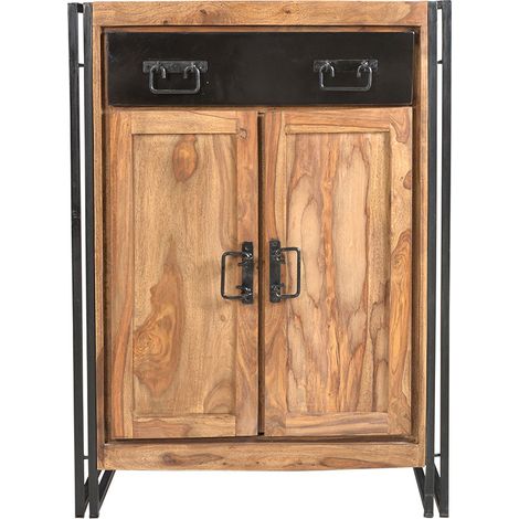 Meuble de rangement industriel 75 cm en acacia massif Pamela (1/2)
