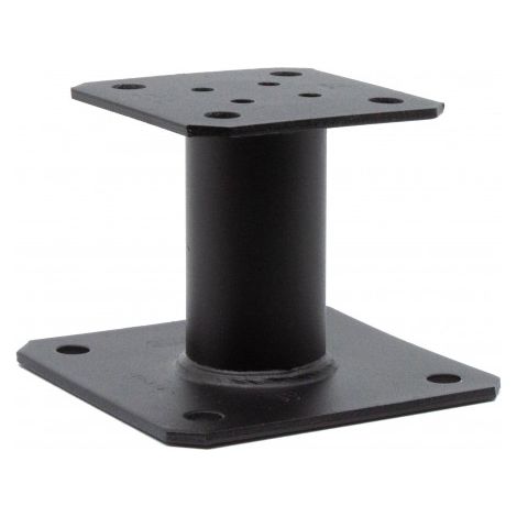 Pie de poste fijo negro PPA100PB 100x100mm - esp 4mm