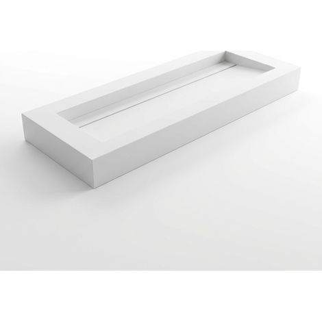 Plan vasque suspendu 140 x 46 cm - Solid Surface blanc mat - Livea (1/5)